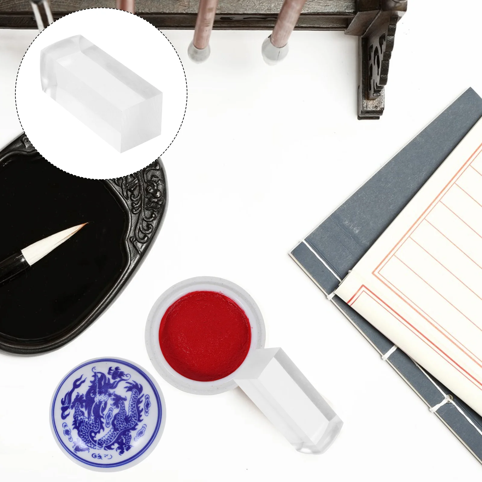 

20mm Transparent DIY Stamper Blank Carving Supply Scrapbook Name Seal Craft Tool Storage Container Homemade Gift