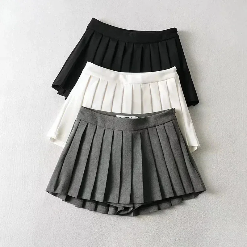 

Mooyufon Sexy Women Pleated Skirts High Waist Summer Vintage Mini Skirts Korean Tennis Student White Designed Dance Skirt