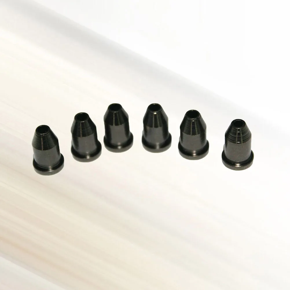 

6 Pcs Guitar String Buckle Accessories Through Body Ferrules for Bass Metal Black