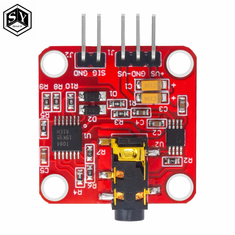 Produktbild von EMG Muskel-Sensormodul – Kompaktes 2,5x2,5 Cm Messboard Mit Einstellbarer Verstärkung, 3,5-mm-Buchse Und Pin-Headern Für Prototyping