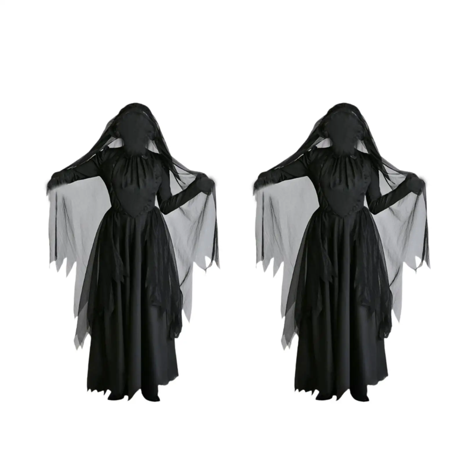 Halloween Witch Costume Decor Cosplay Ghost Bride Dress for Party Festival Women