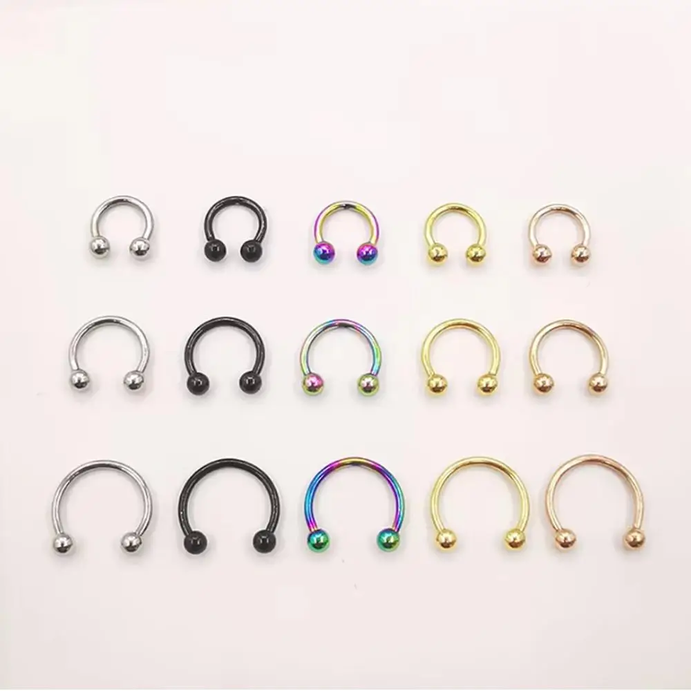 40Pcs Set Stainless Steel Body Piercing Accessories Set Eyebrow Nails Tongue Nails Lip Nails Nose Rings Fashion Earring Studs