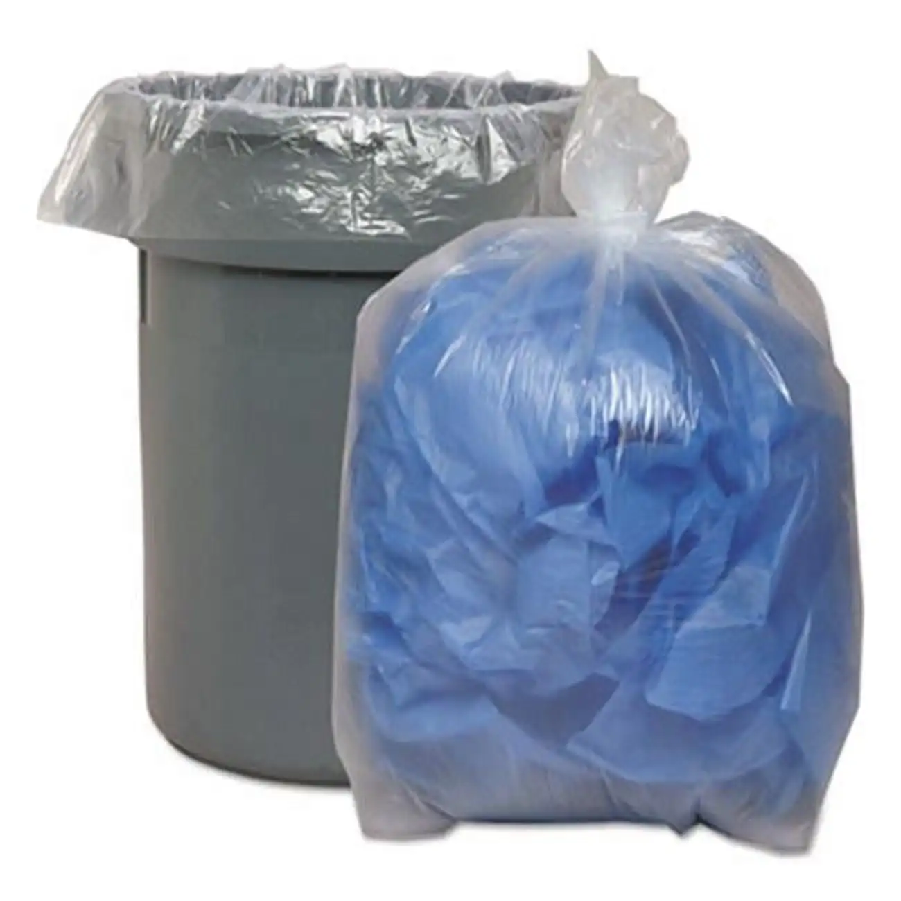 

45 Gallon Clear Garbage Bags, 40x46, 1.4mil, 100 Bags (BWK535)