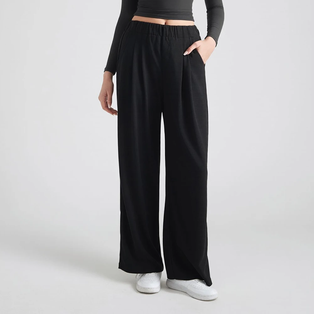 

Women Elegant Fashion Straight Pants Solid XL Size Vintage High Waist Full Length Chic Office Lady Trousers Female Long Pants