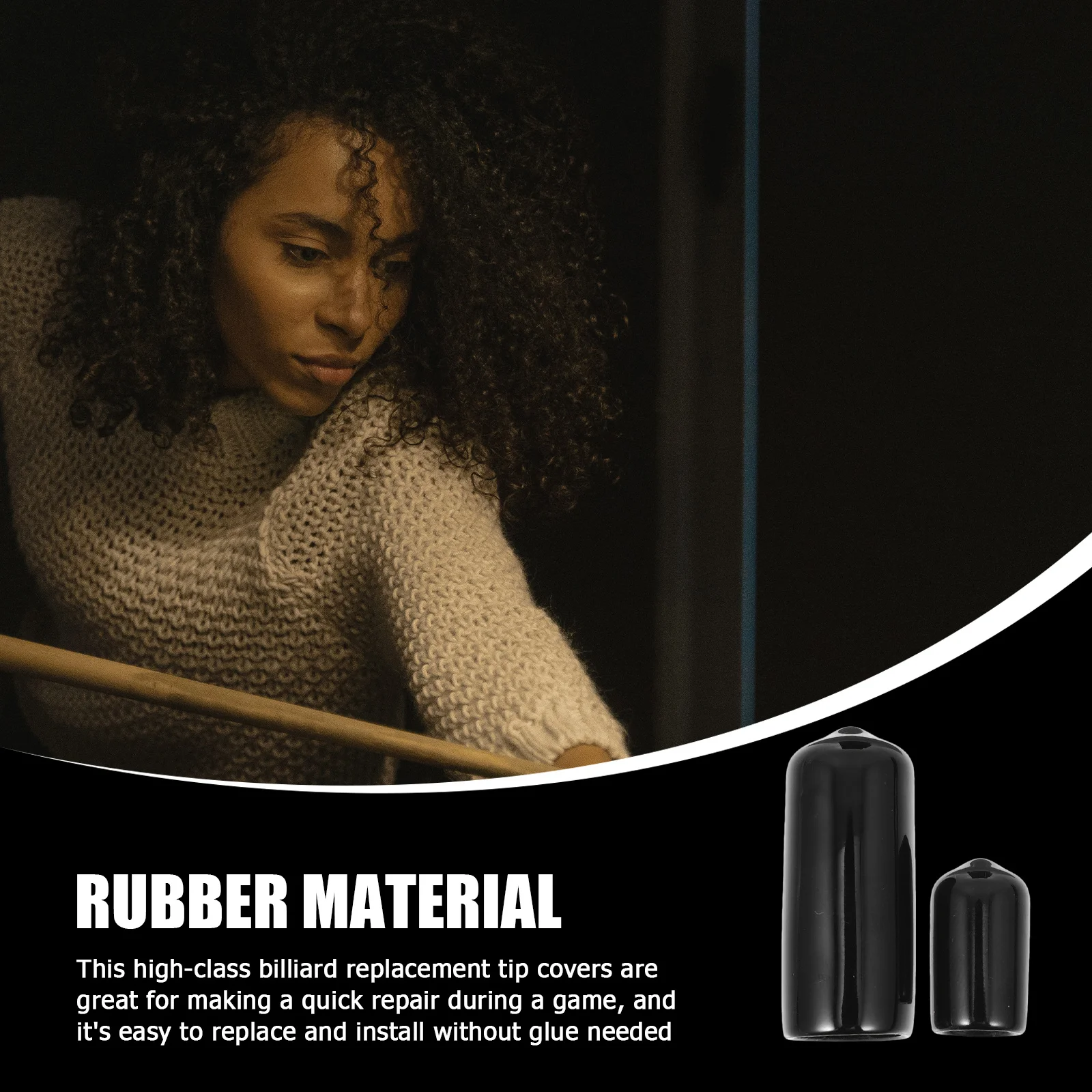 

10pcs Rubber Tip Covers 13Mm Billiard Cue Head Protectors Pool Cue Tips Replacement Kit Durable No Glue Needed