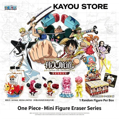 KAYOU One Piece Grand Line Mini Figure Eraser, Whole Cake Island Anime Rubber Figurine, Blind Box Collectible Toy