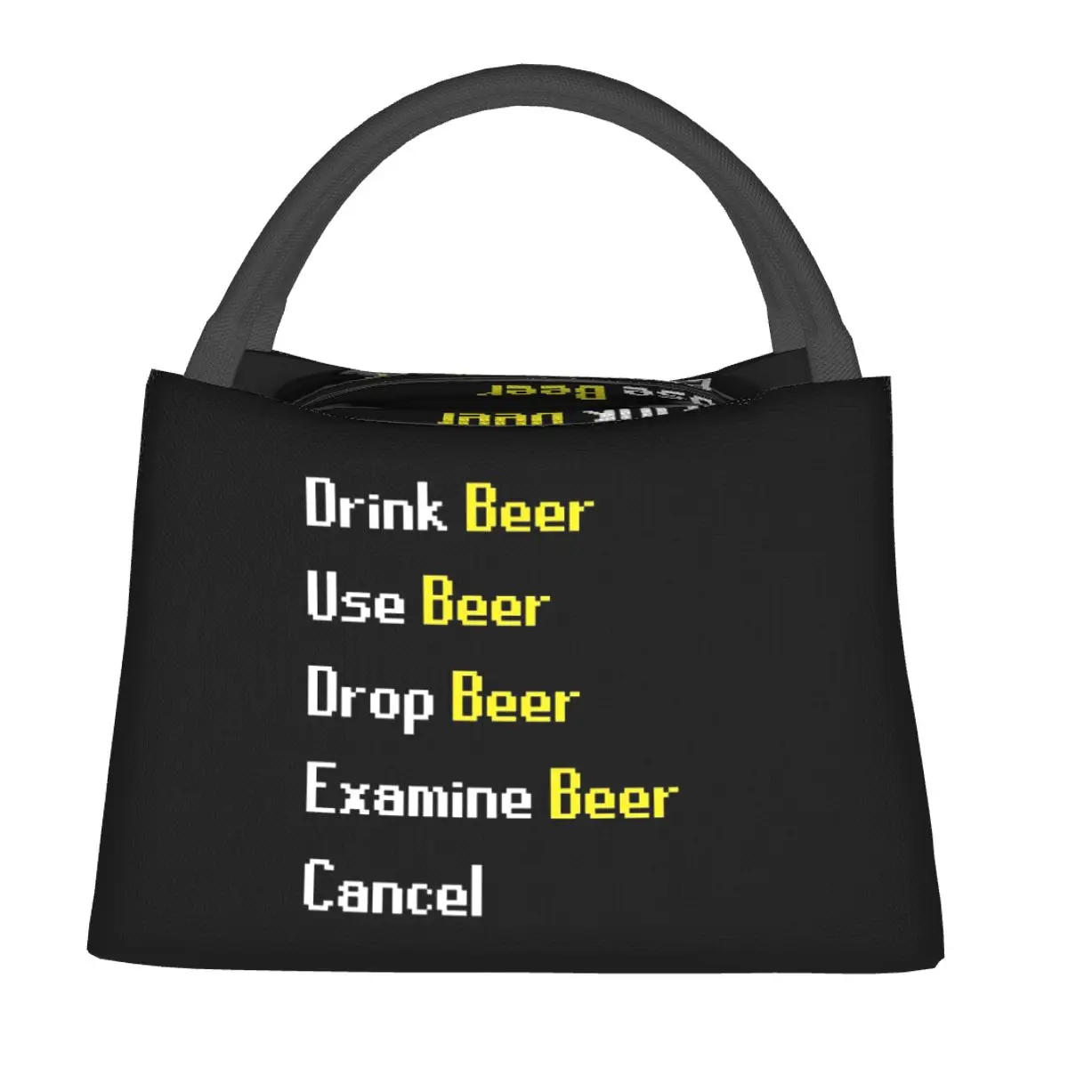 Runescape Beer Interaction Lunch Bags Insulated Bento Box Resuable Lunch Tote Picnic Bags Cooler Thermal Bag for Woman Children