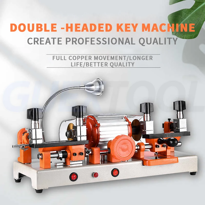 238GS Dual Head Bedroom Key Cutting Machine Multifunctional Manual Feed Key Copier Duplicator Can Be Equipped With Iron Key