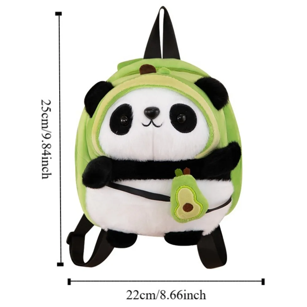 Big Capacity Panda Plush Backpack Animal Cartoon Large Capacity Panda Avocado Bag Stuffed Fashion Panda Plush Bag