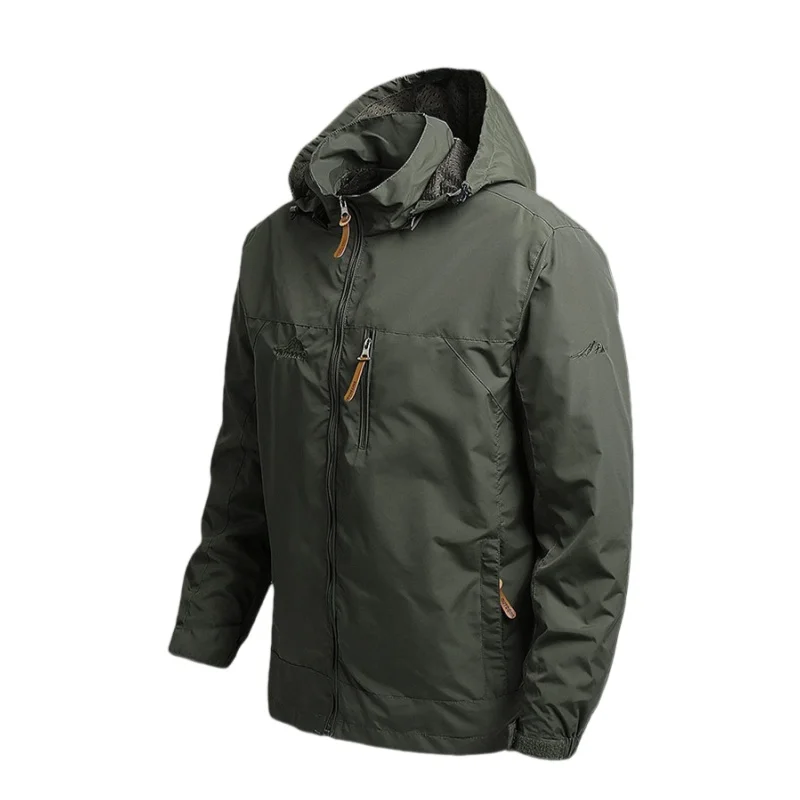 

Spring Autumn Windbreaker Men Fashion Sports Casual Mountaineering Jacket Hooded Loose Large Size Outdoor Windproof Jacket