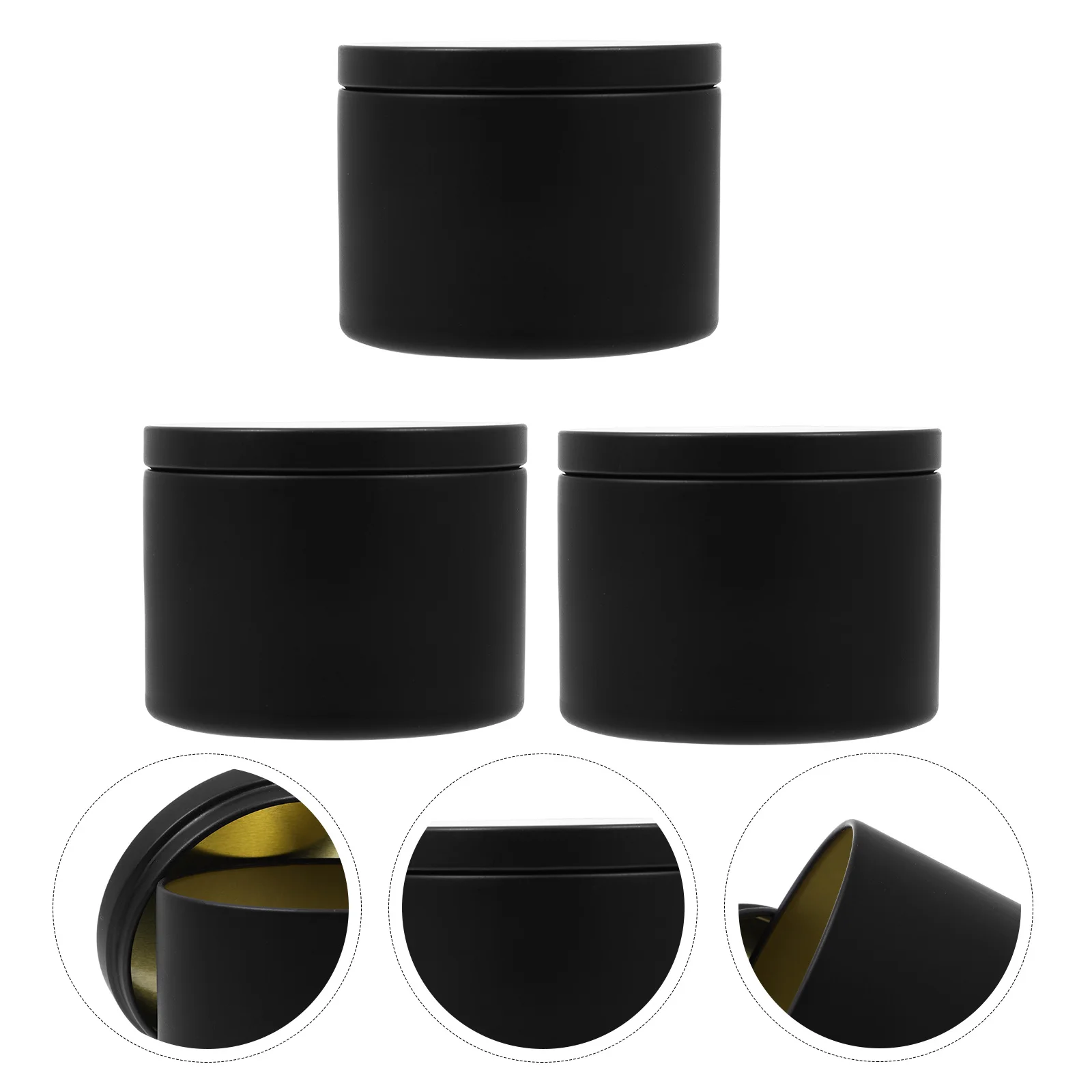 

3Pcs Round Iron Jars Durable Empty Containers for Making DIY Aromatherapy Relaxation Home Supplies