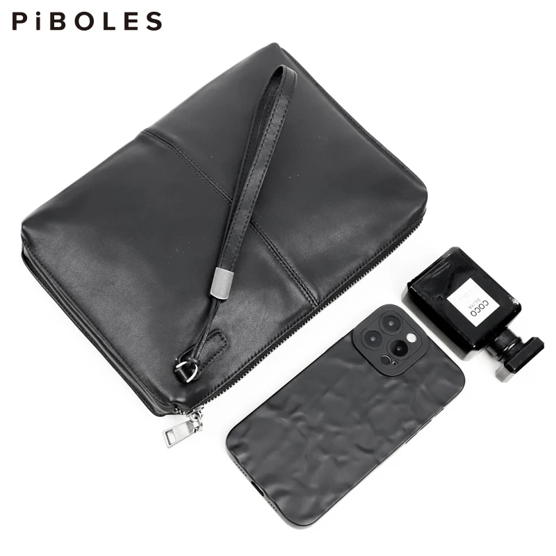 Casual Genuine Leather Men Clutch Bag Large Capacity Long Wallet Cell Phone Poacket Business Multifunction Wallet Handbag