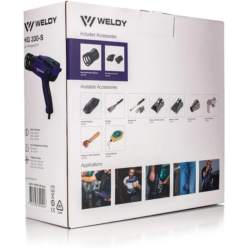 HG 330-S Heat Gun - Car Wrap Kit - Light Weight- High Performance - Nozzle Heat Protection Device
