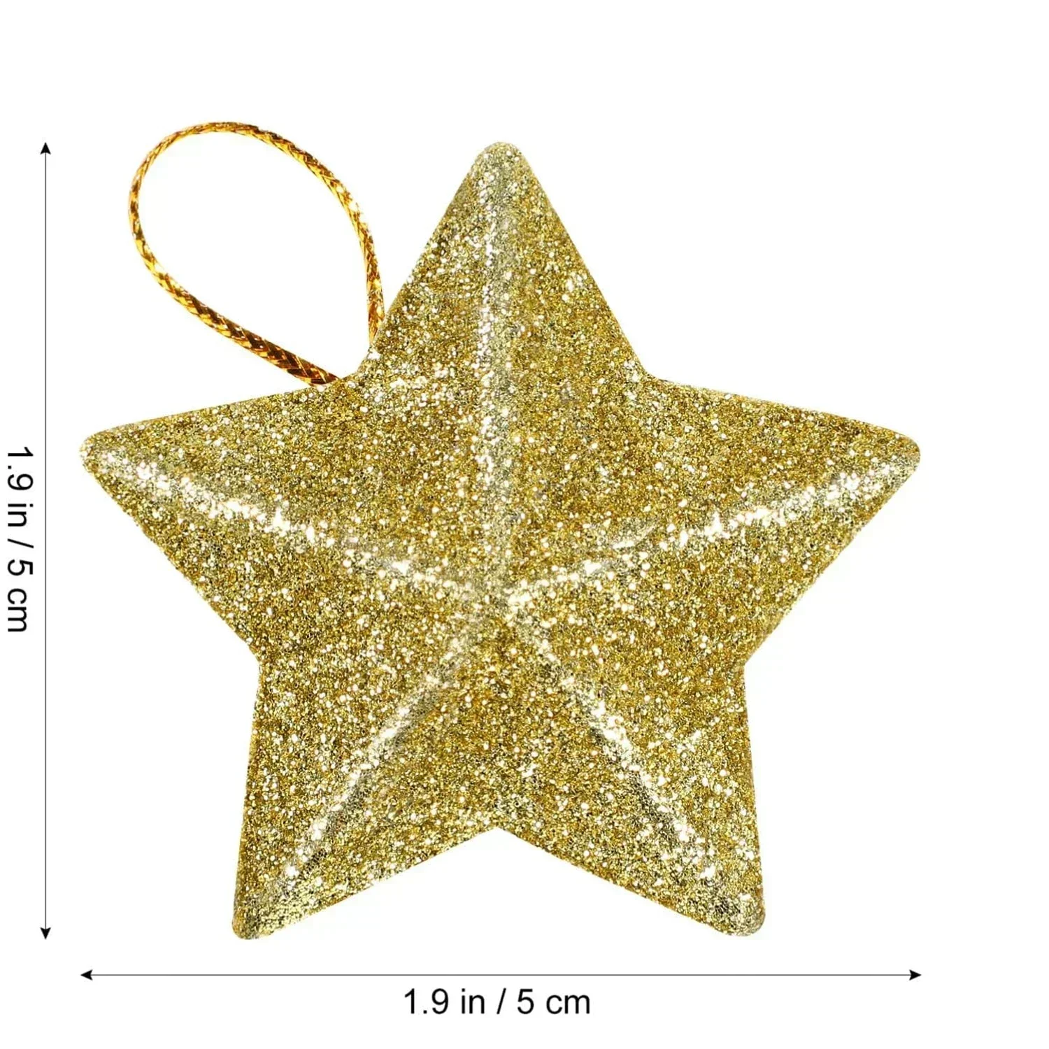 6/24 pçs ouro glitter estrela ornamentos árvore de natal pendurado pingente 2024 decorações de natal para casa navidad festa de ano novo