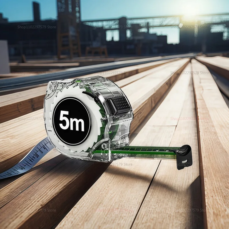 セルフロック蛍光鋼巻尺高精度レーザーインクジェットコードボックス定規測定蛍光拡大メートル定規