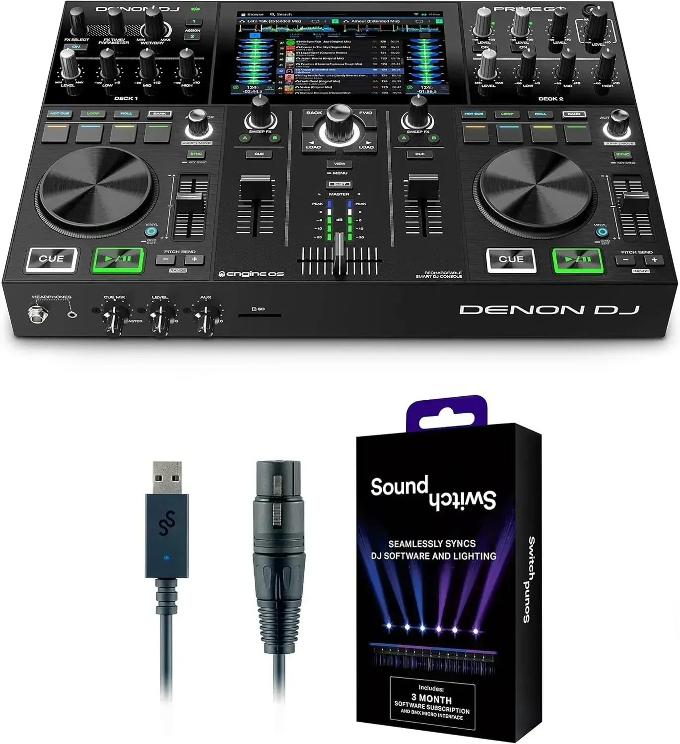 SPEDIZIONE VELOCE Denon DJ Prime GO Sistema DJ ricaricabile con touchscreen e Wi-Fi