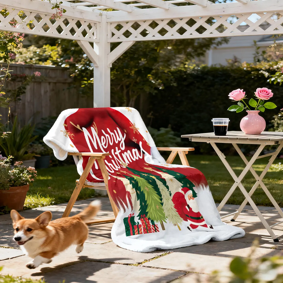 1 قطعة شجرة عيد ميلاد سعيد مطبوعة 230 جرام الفانيلا بطانية حجم لينة ومريحة عادية القيلولة بطانية آلة قابل للغسل #2