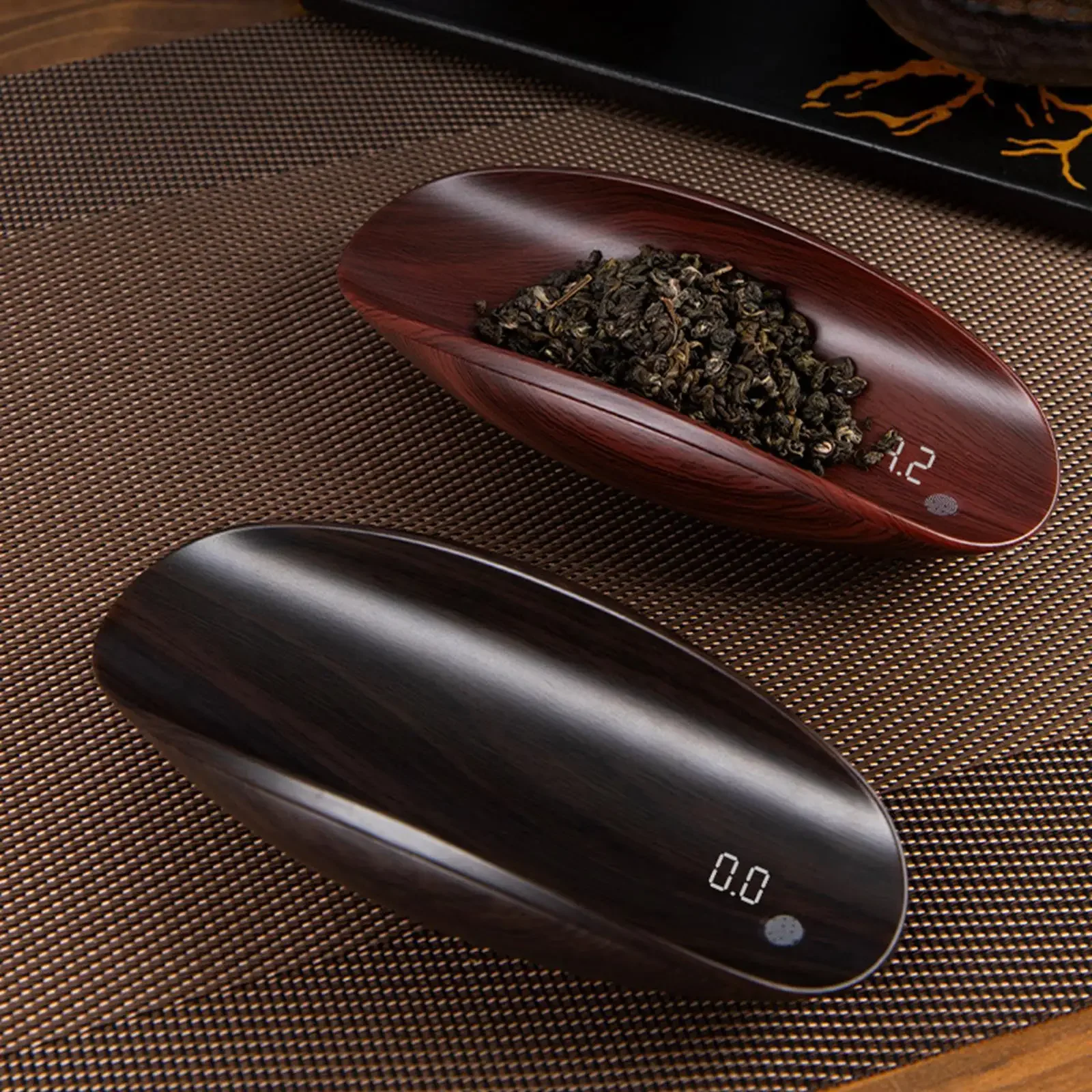 

500/0.1g Wood Electronic Tea Scale, High Precision Digital Scale for Tea Baking, Multiuse Mini Scale with LCD Display