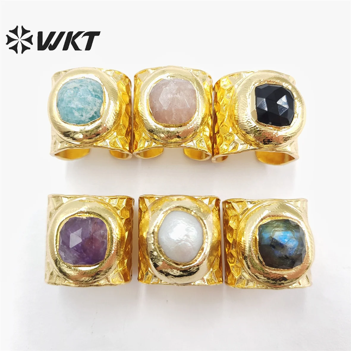 WT-R301 Wholesale High Quality Design Custom Beautiful And Colorful Matte Stone Ring Classic Feminine For Sexy Girl Jewelry