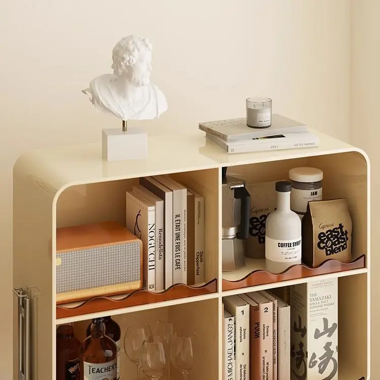 أريكة غرفة المعيشة من الأكريليك، رف متنقل للتخزين، خزانة جانبية حديثة وبسيطة لتناول الطعام على النبيذ #4