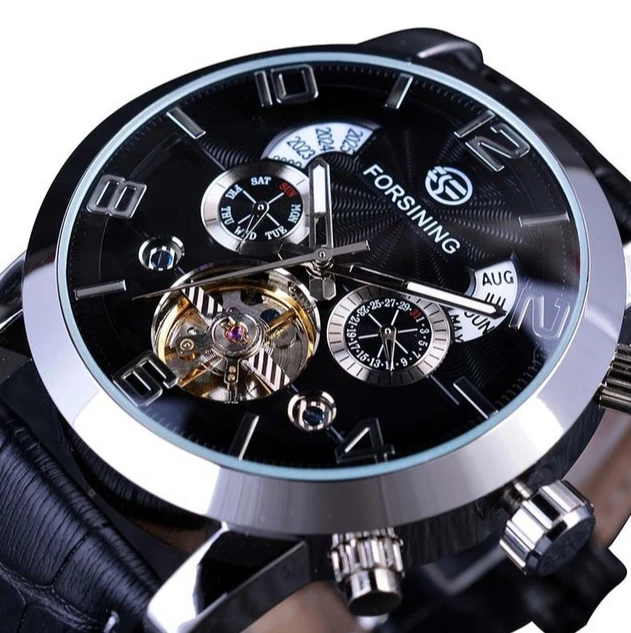 Hot selling 2024 new men\'s automatic mechanical watch year month calendar display watch shipped within 48 hours