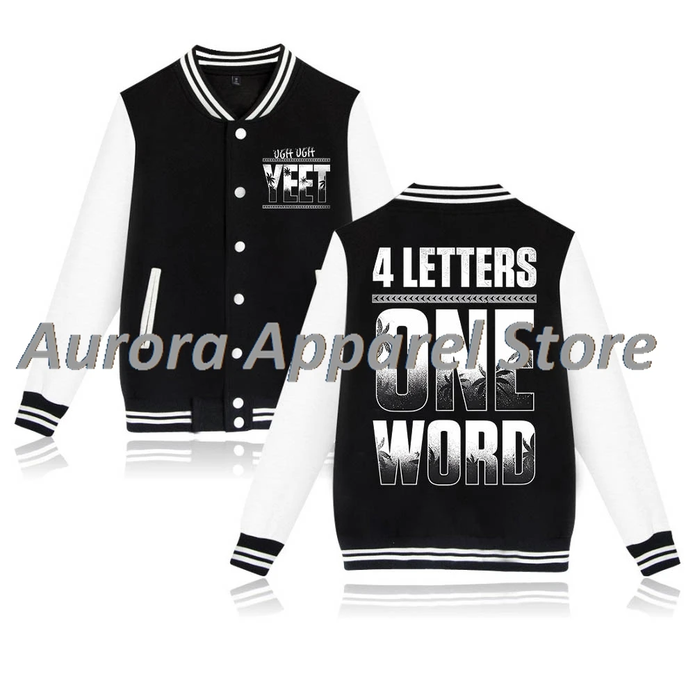 سترة بيسبول Jey Uso بأربعة حروف كلمة واحدة Merch سترة بيسبول للنساء والرجال بلوزات عصرية بأكمام طويلة