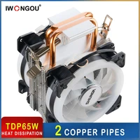 Enfriador de procesador IWONGOU am4 lga1700 2 tubos de calor enfriador de aire x99 intel LGA2011 1151 1155 1200 AMD AM3 AM4 ryzen enfriador de procesador