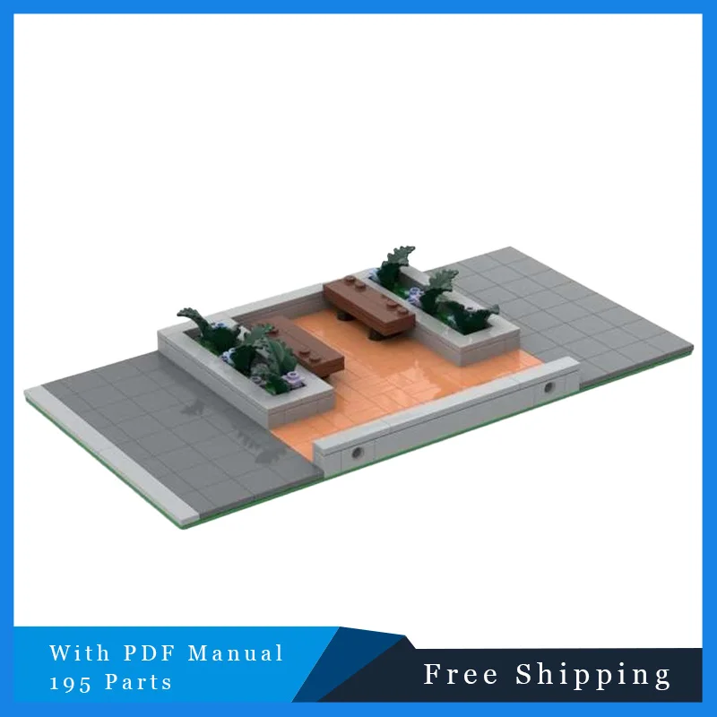 

195 шт., современный серый пол, тротуар, модульный строительный блок, креативный известный стиль, модель здания, кирпичная игрушка для ребенка, подарок