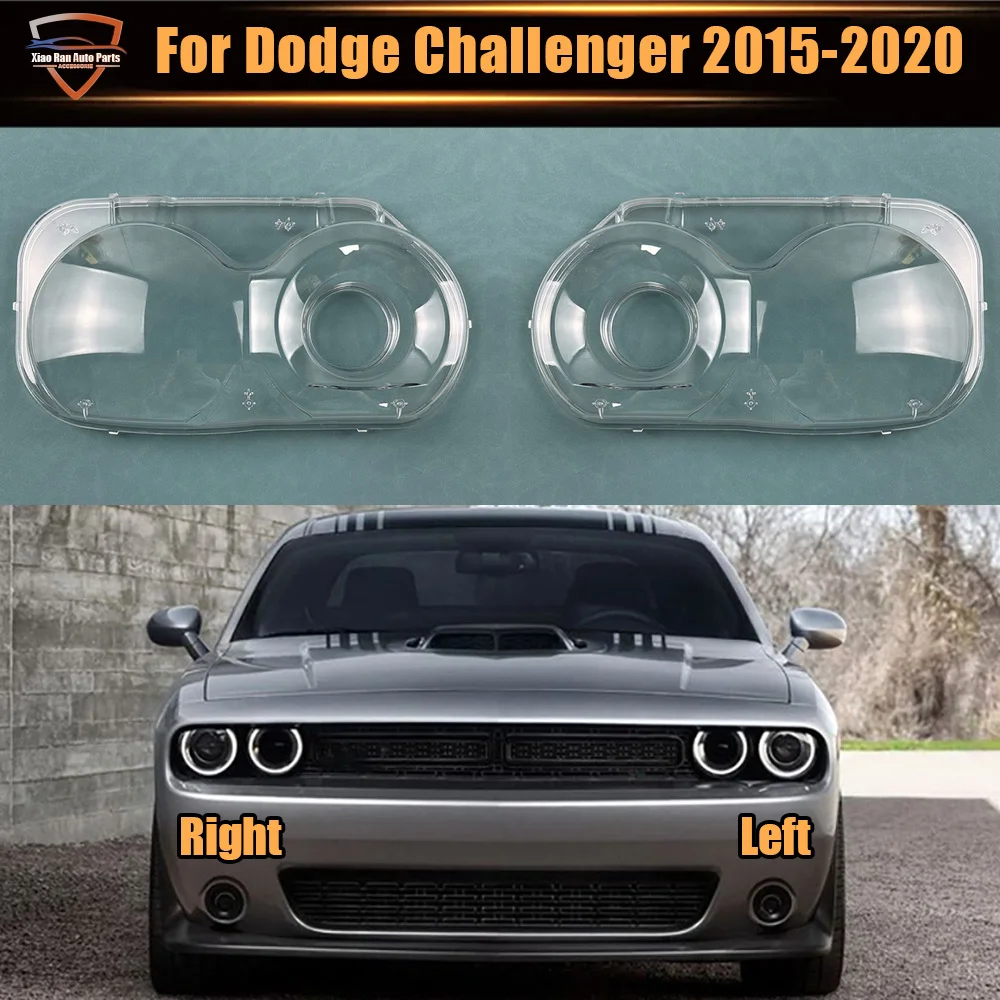 

For Dodge Challenger 2015 2016 2017 2018 2019 2020 Headlamp Cover Transparent Lampshade Headlight Shell Mask Lens Plexiglass