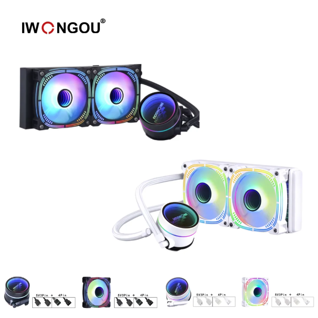 iwongou-240mm-aio-cpu-liquid-cooler-argb-5v3pin-4pin-pwm-fan-water-cooling-radiator-for-intel-lga1700-amd-am4-am5-black-white