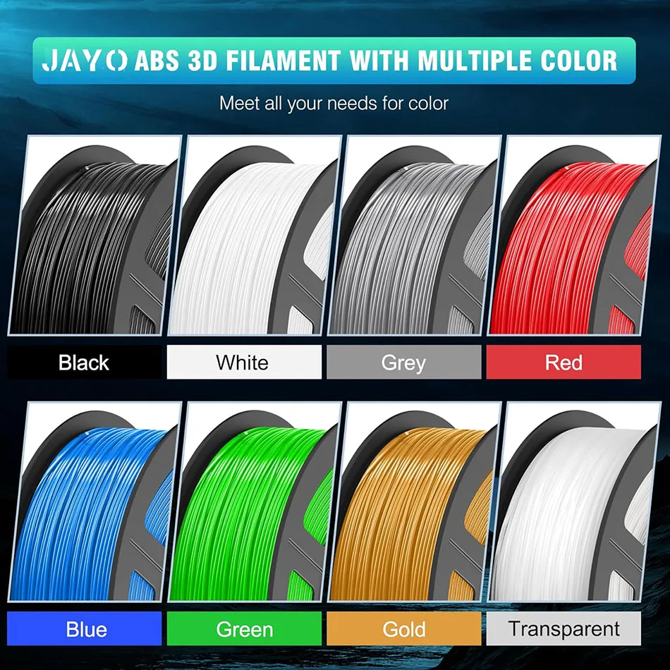 JAYO ASA / ABS Filament 1.75mm 1KG/Roll Low Temteratue Easy ABS 3D Printer Filament High Toughness 3D Printer Filament