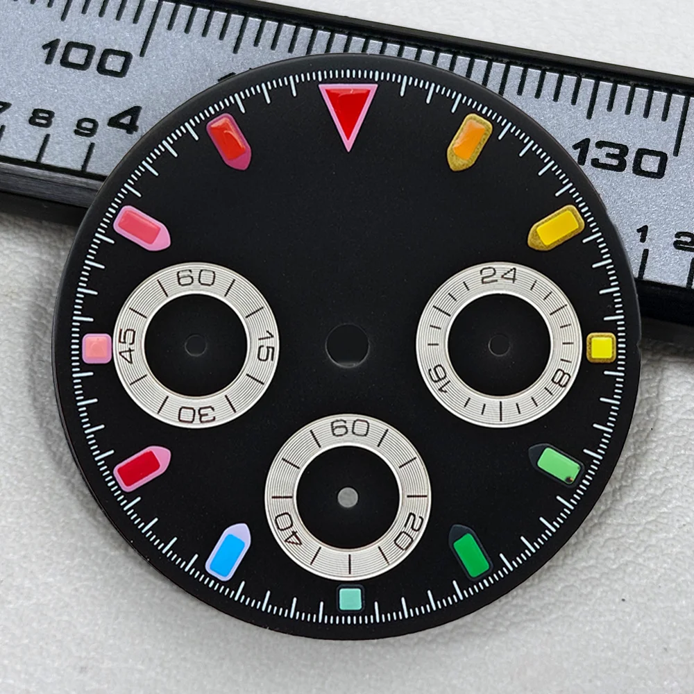 29mm VK63 Dial Panda Dial Luminous Dial Suitable for Daytona 39mm Case Quartz Watch VK63 Movement Watch Replacement Accessories view 3