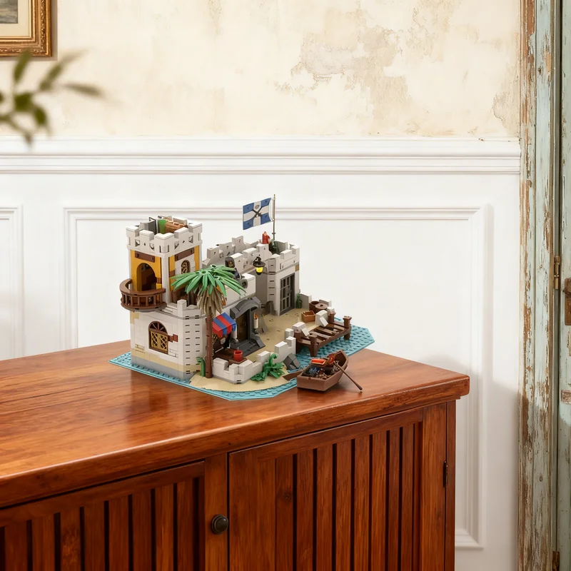 

1129pcs MOC Lagoon Lockup Remake Pirates Model Building Blocks Creative Display Gift Collectible Decor Kids Premium Adult Desk