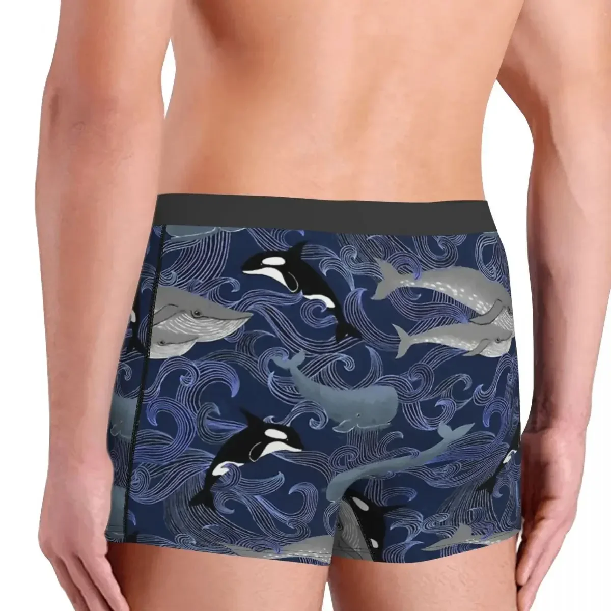 Beautiful Ocean Giants Orcinus Orca Whale Dolphin Underpants Breathbale Panties Man Underwear Shorts Boxer Briefs