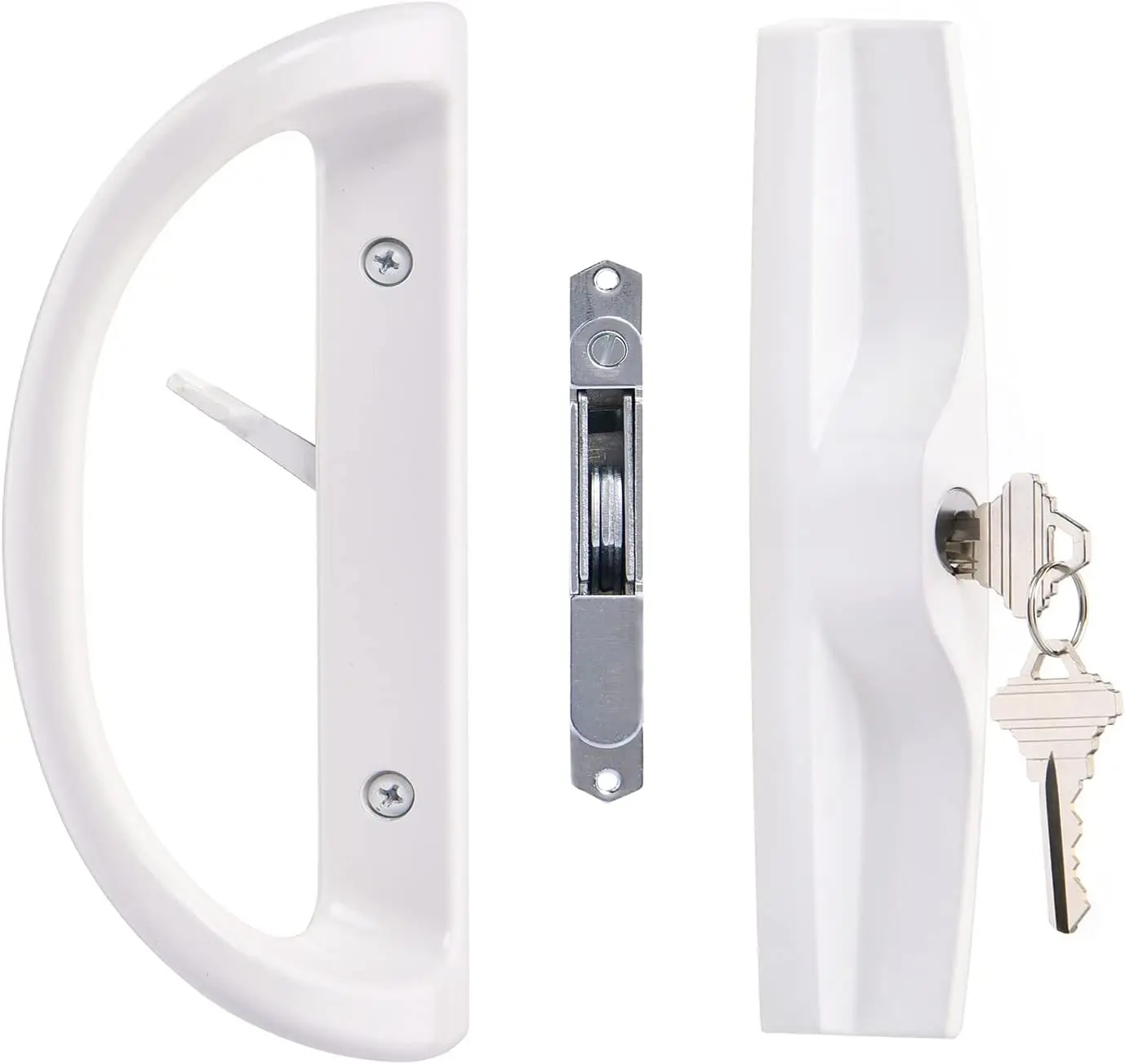 

Reversible Sliding Patio Door Handle Set with Key Lock, Fits 1-1/2" to 1-3/4" Doors, Easy Installation