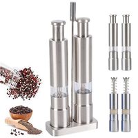 Manual Press type Pepper Grinder With Steel Frame Set Crusher Freshly Ground Seasoning Bottle Spice Crude Sea Salt Mini Grinder