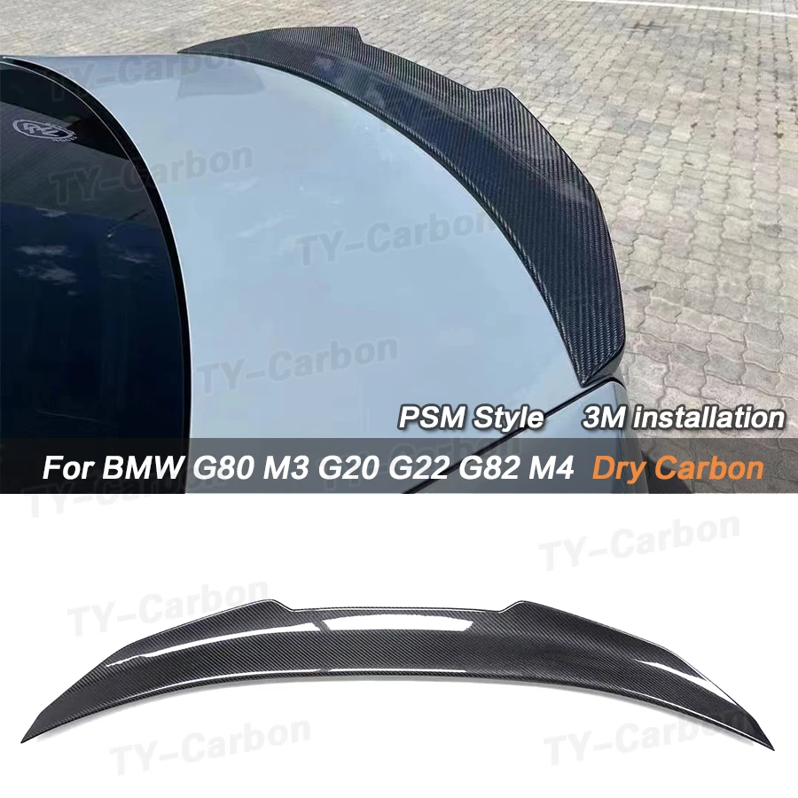 

For BMW 3 Series G20 G28 M3 G80 4 Series G22 M4 G82 2019-2024 Dry Carbon Fiber PSM Style Trunk Spoiler Wing Decklid Car Bodykit