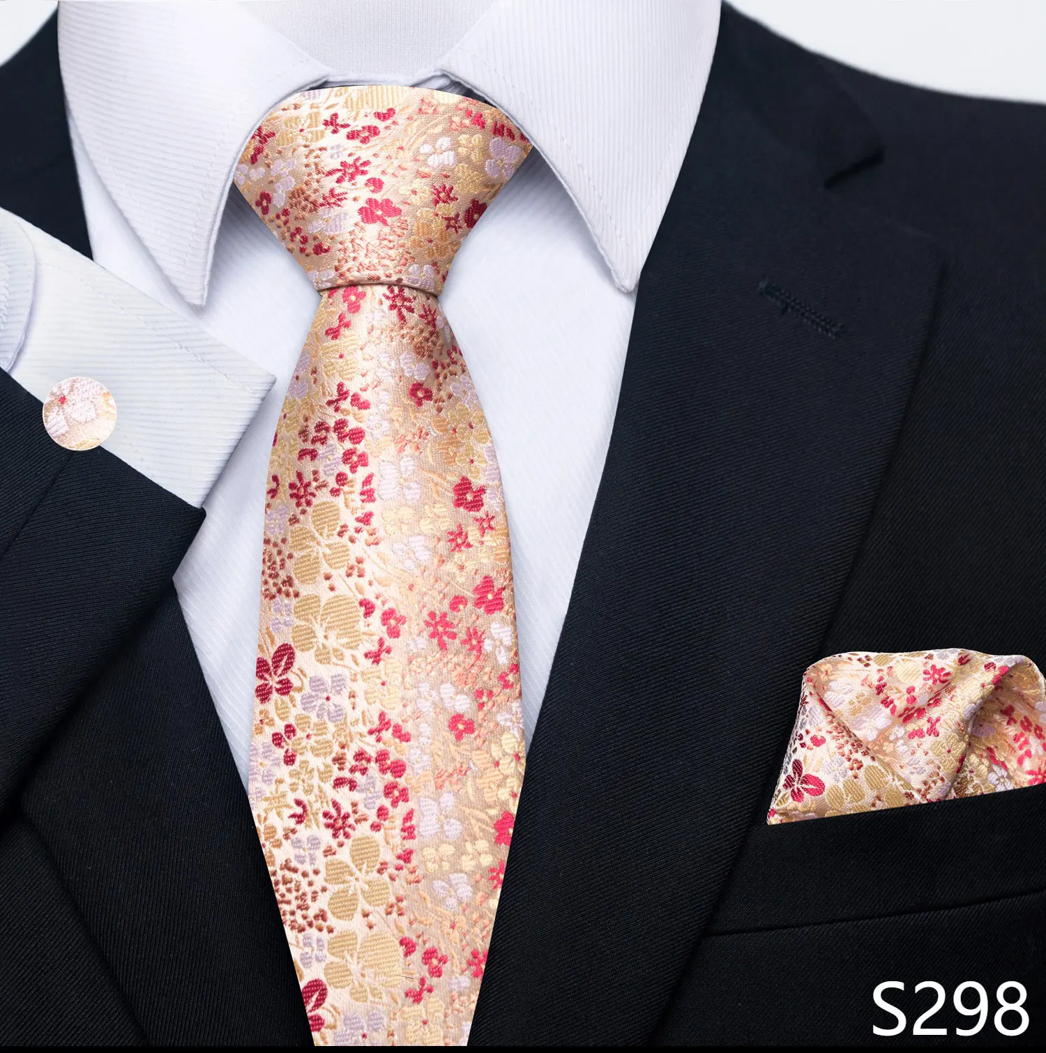 Marke Classic 8 cm graue karierte Krawatte Einstecktücher Manschettenknöpfe Set Hochzeitsgeschenk Krawatte Kleidung Accessoires Fit Business – Detail 23