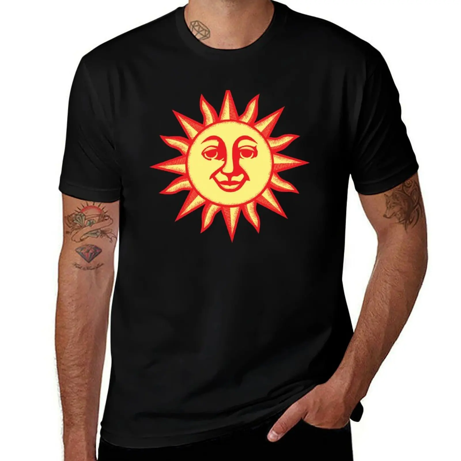 LSD Blotter Orange Sunshine 1969 T-Shirt Sweat Absorbing Sports Tee Shirt T-Shirt