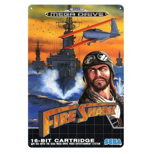 Fire Shark Mega Drive Retro Video Game Metal Poster Tin Sign