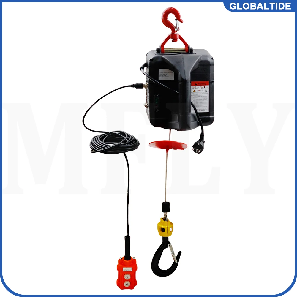 Portable Crane Electric Hoist Remote Control Wire Rope Lifting Hoist Home Decoration Crane Lifting Winch