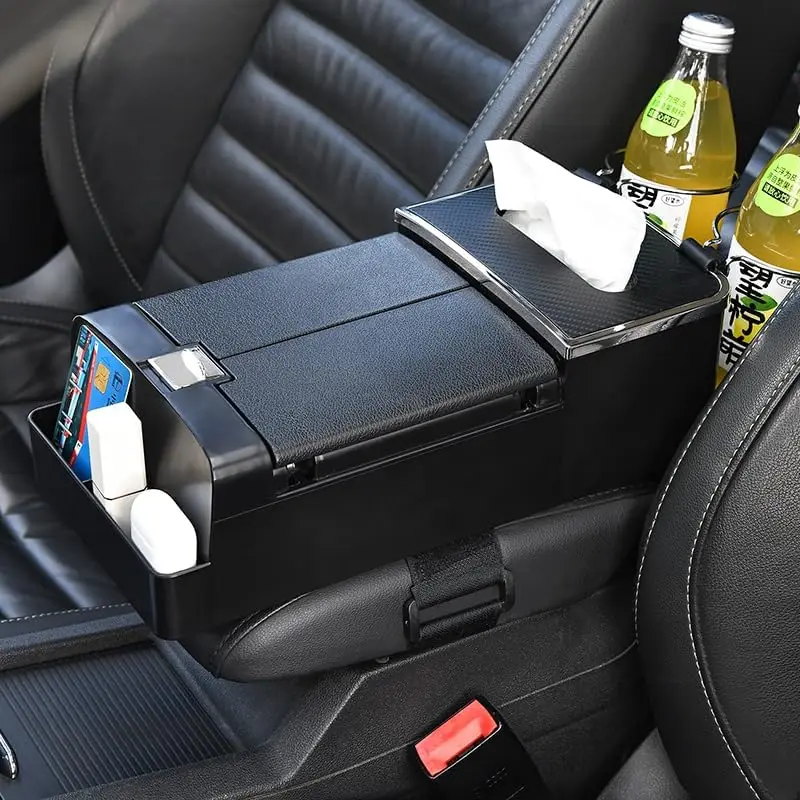 

Universal Car Console Organizer with Armrest, Storage & Card Holder