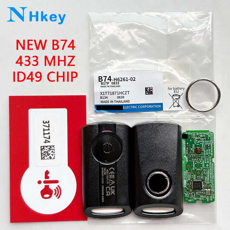 

NHkey New Original B74 433MHz ID49 chip Motorcycle Remote Key For Yamaha AEROX XMAX300 JAUNS NVX155 With logo