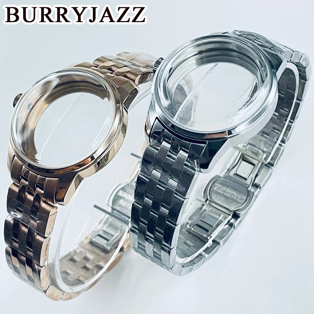 33mm Watch Case Arched Glass Silver Rose Fit NH35 NH36 NH34 NH38 NH70 NH72 Movement Cocktail Sterile Design Timepiece Accessory