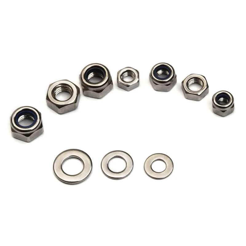 255 ชิ้นสแตนเลสสตีล Hex หกเหลี่ยมอ่อนนุชสําหรับ M4 M5 M6 ไนลอน Locknut สกรู Bolt Slip Lock Nut