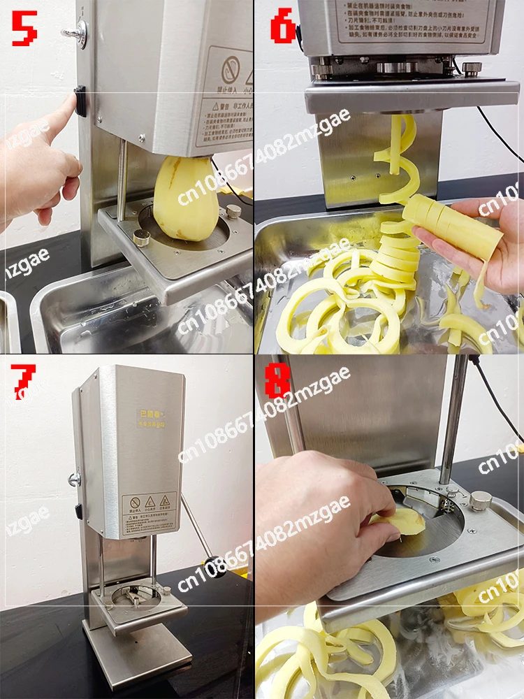Electric Twist Fry Roller Machine Commercial - Potato Spiral Cutter with Wolf Tooth Slicing for Stall