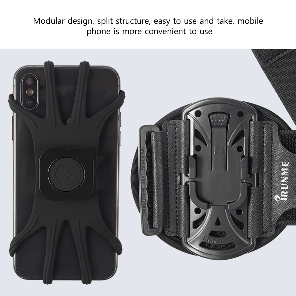

360 Degree Rotation Mobile Phone Holder Wearable Armband Wrist Case Adjustable Wristband Phone Case Removable for Sports Fitness