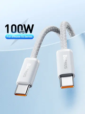 Baseus 100W Type C To USB C Cable For iPhone 16 15 Fast Charging Charger Cord For Macbook iPad Samsung Xiaomi Fast USB C Wire