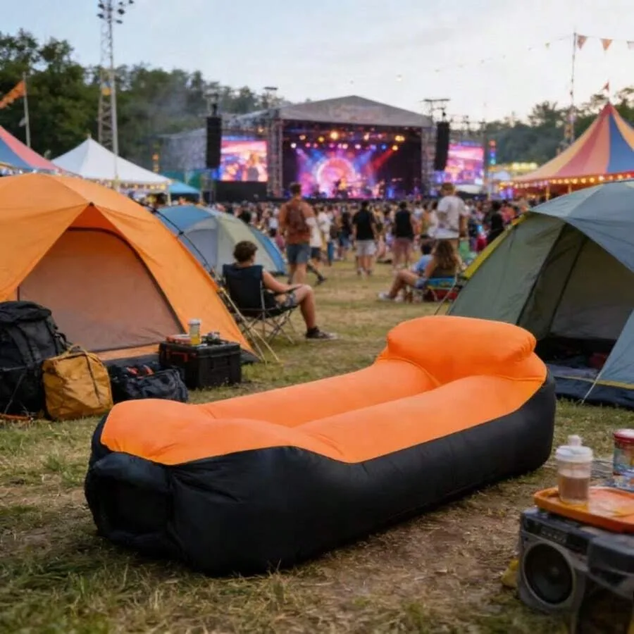 

Lazy Inflatable Sofa Inflated Quickly Without Tools, Ergonomically Designed. Portable For Outdoor Camping And Automatically And