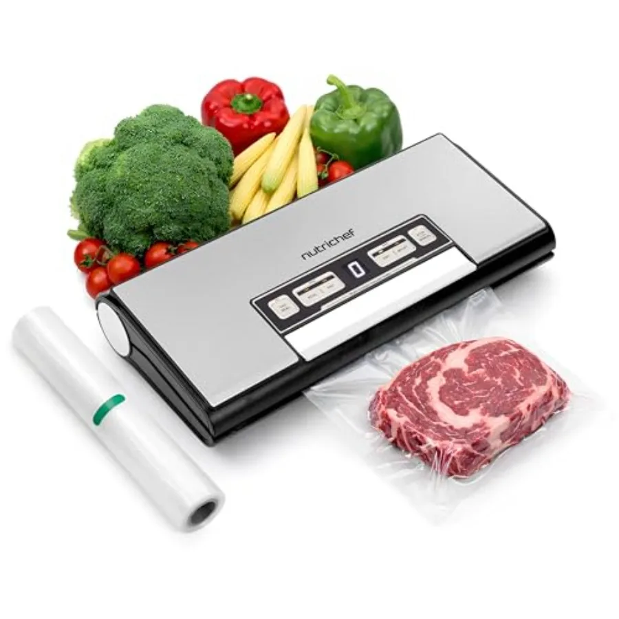 

Vacuum Sealer Machine 80kPa Food Vacuum Sealer with Cutter Bag Storage Suction Hose 1 Bag Roll and 5 Vacuum Bags to Ensure Fres